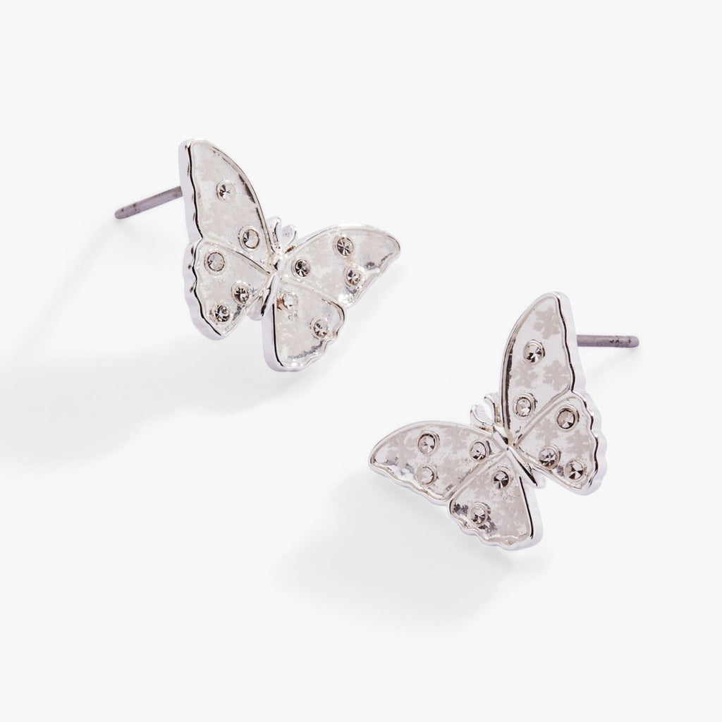Glass Butterfly Statement Stud Earrings - Willow & Luna