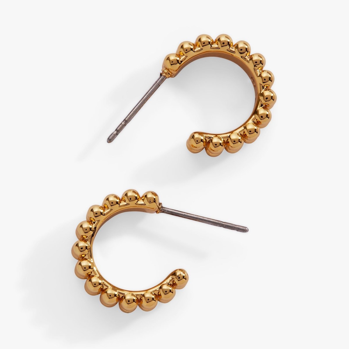 Gold Beaded Huggie Hoop Earring - Willow & Luna