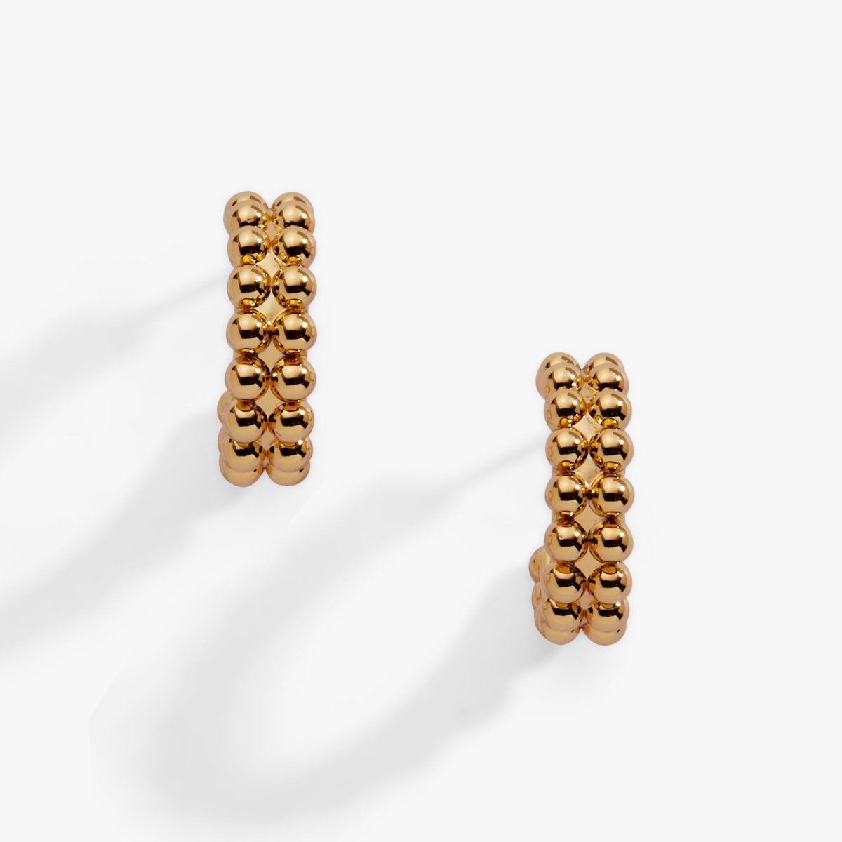 Gold Beaded Huggie Hoop Earring - Willow & Luna