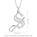 Gothic Style Old English Custom Initial Necklace - Willow & Luna