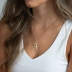 Gothic Style Old English Custom Initial Necklace - Willow & Luna