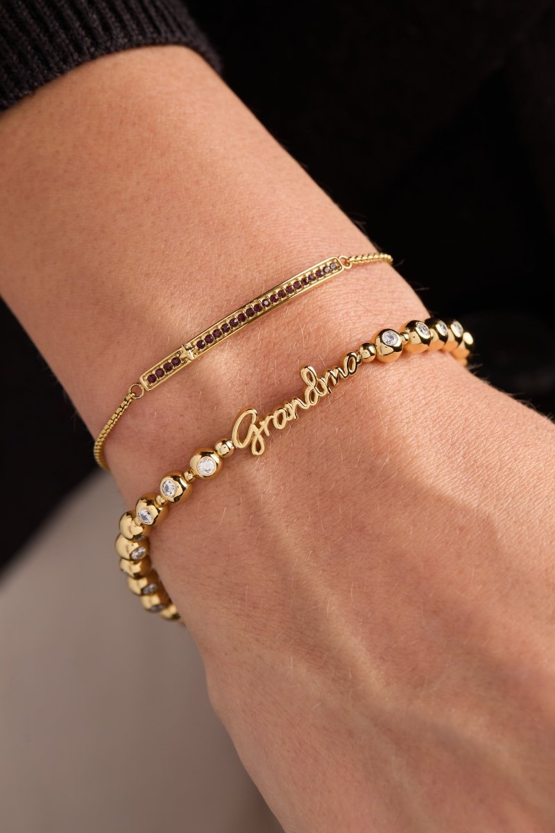 Grandma Elongated Crystal Stretch Bracelet - Willow & Luna