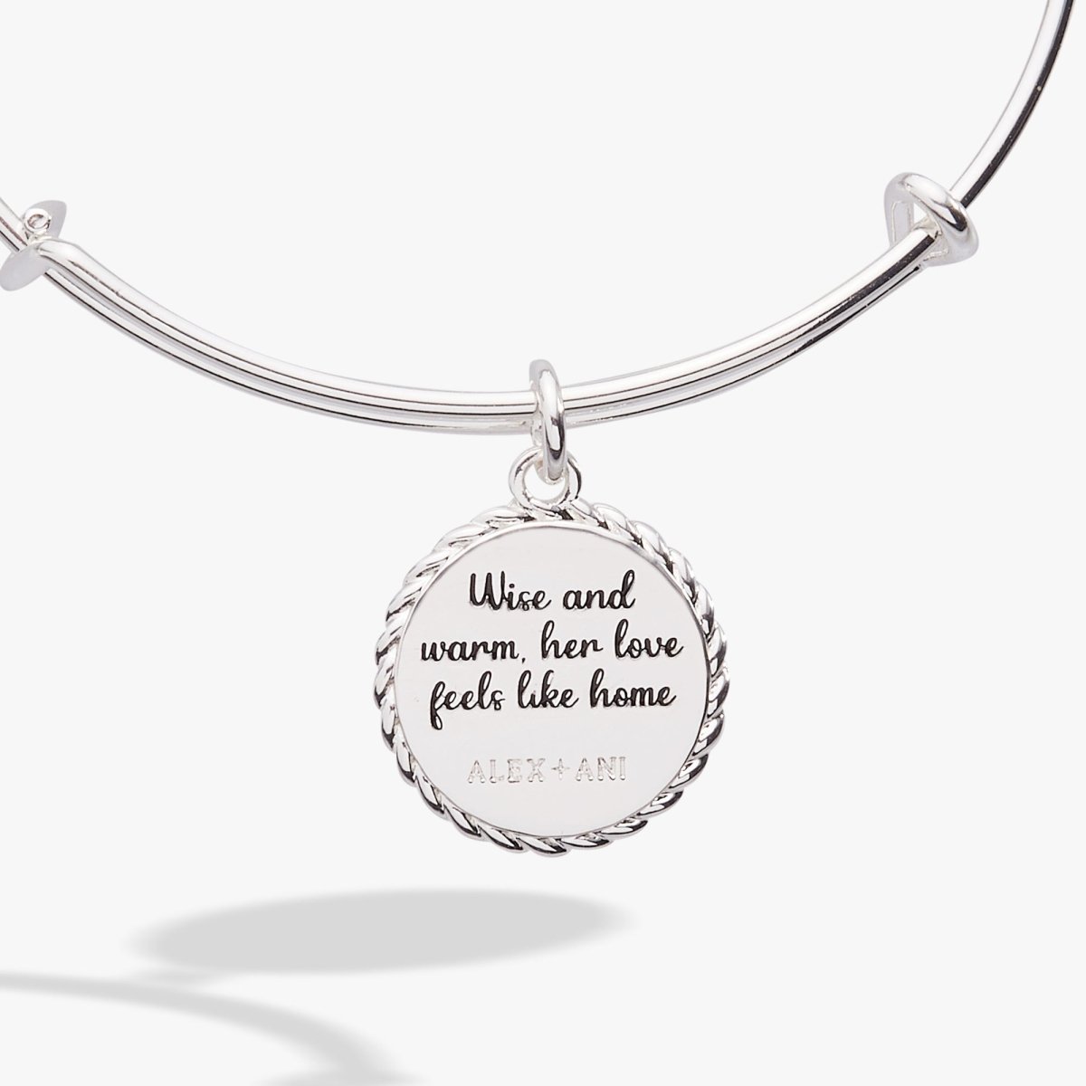Grandma 'Wise And Warm, Her Love Feels Like Home' Charm Bangle - Willow & Luna