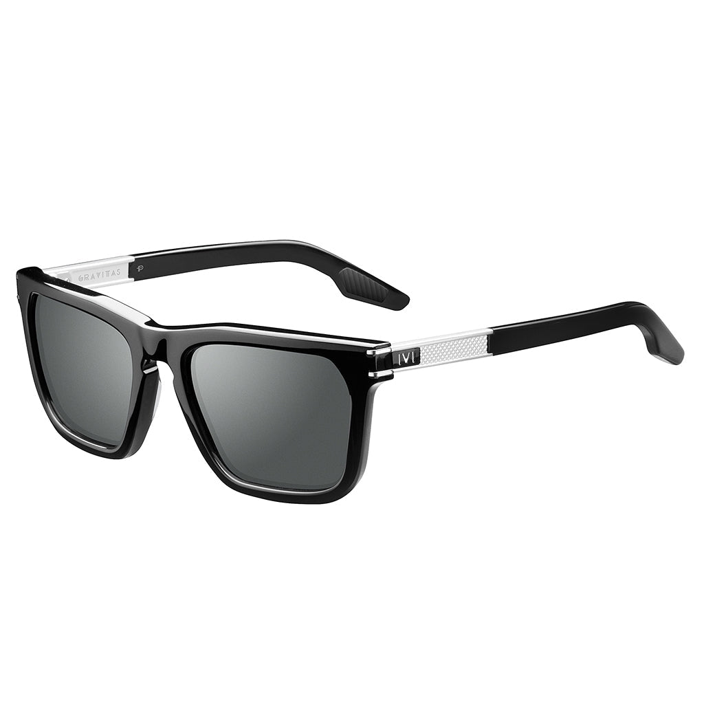 Gravitas: Polished Black - Brushed Aluminum / Grey AR Polarized Lens - Willow & Luna