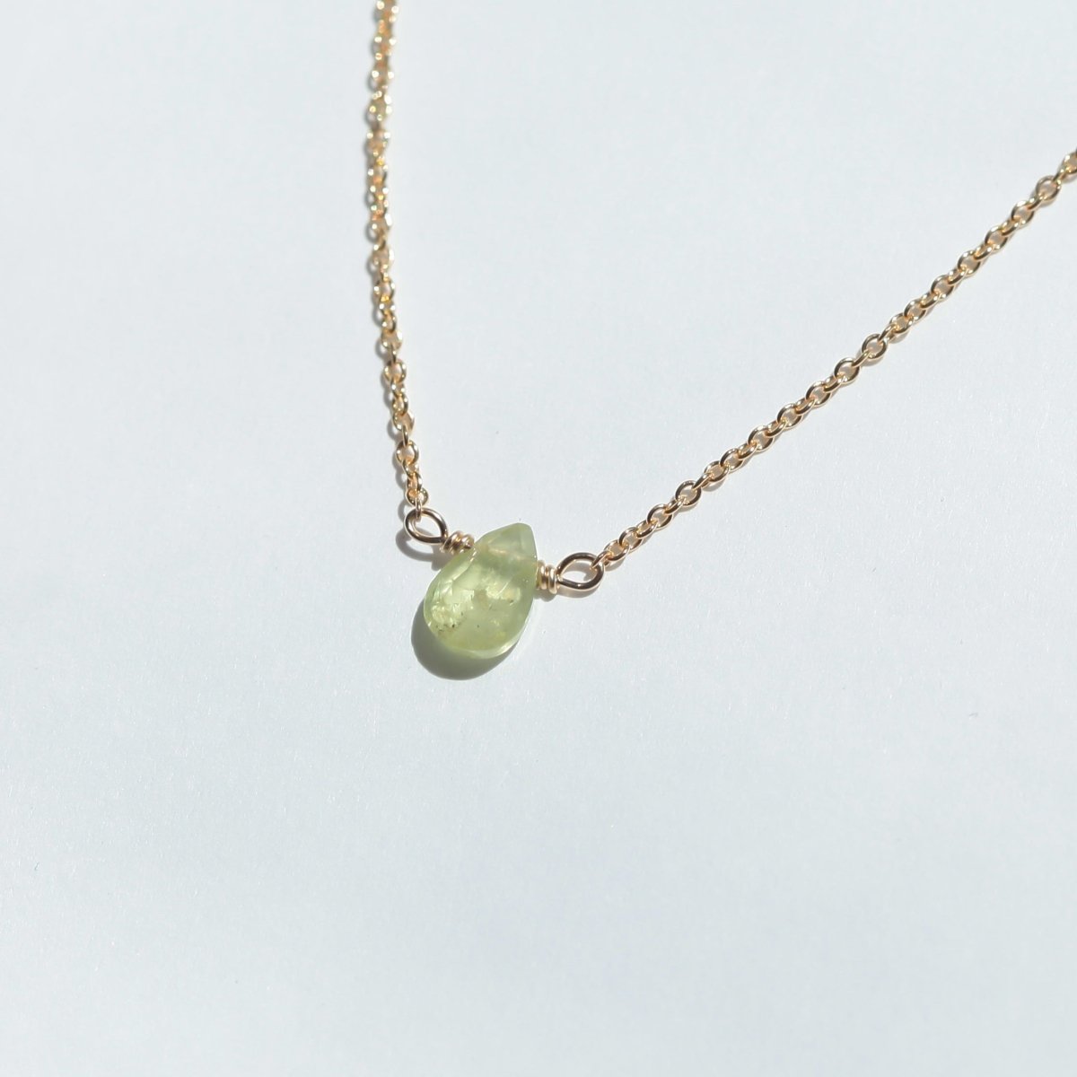 Green Garnet Little Gemstone Necklace - Willow & Luna