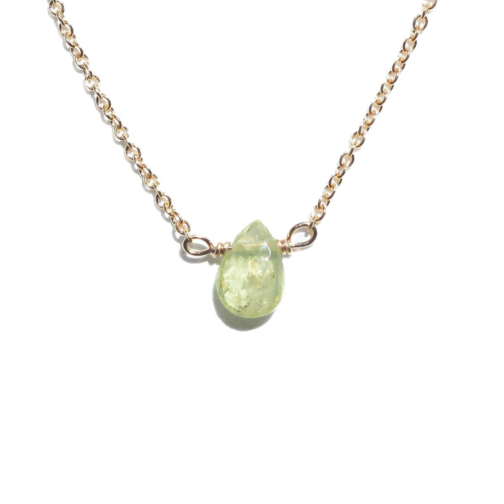 Green Garnet Little Gemstone Necklace - Willow & Luna