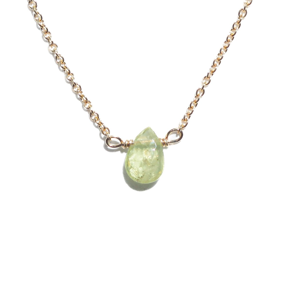 Green Garnet Little Gemstone Necklace - Willow & Luna