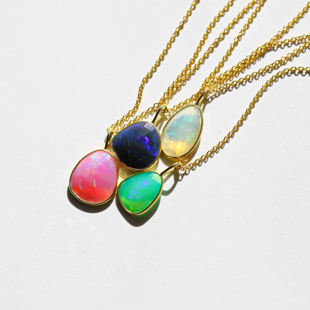 Green Opal Rose Cut Necklace - Willow & Luna