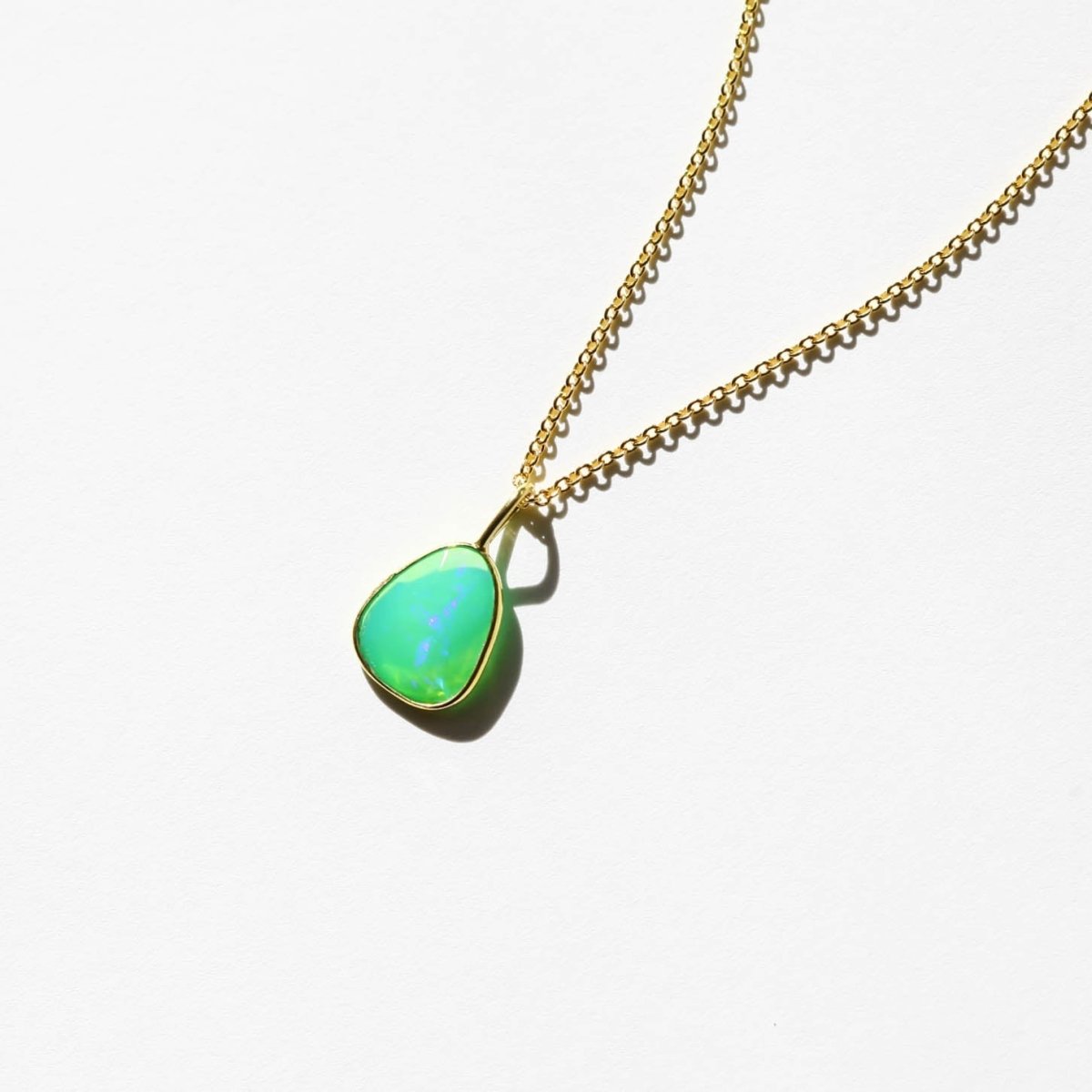 Green Opal Rose Cut Necklace - Willow & Luna