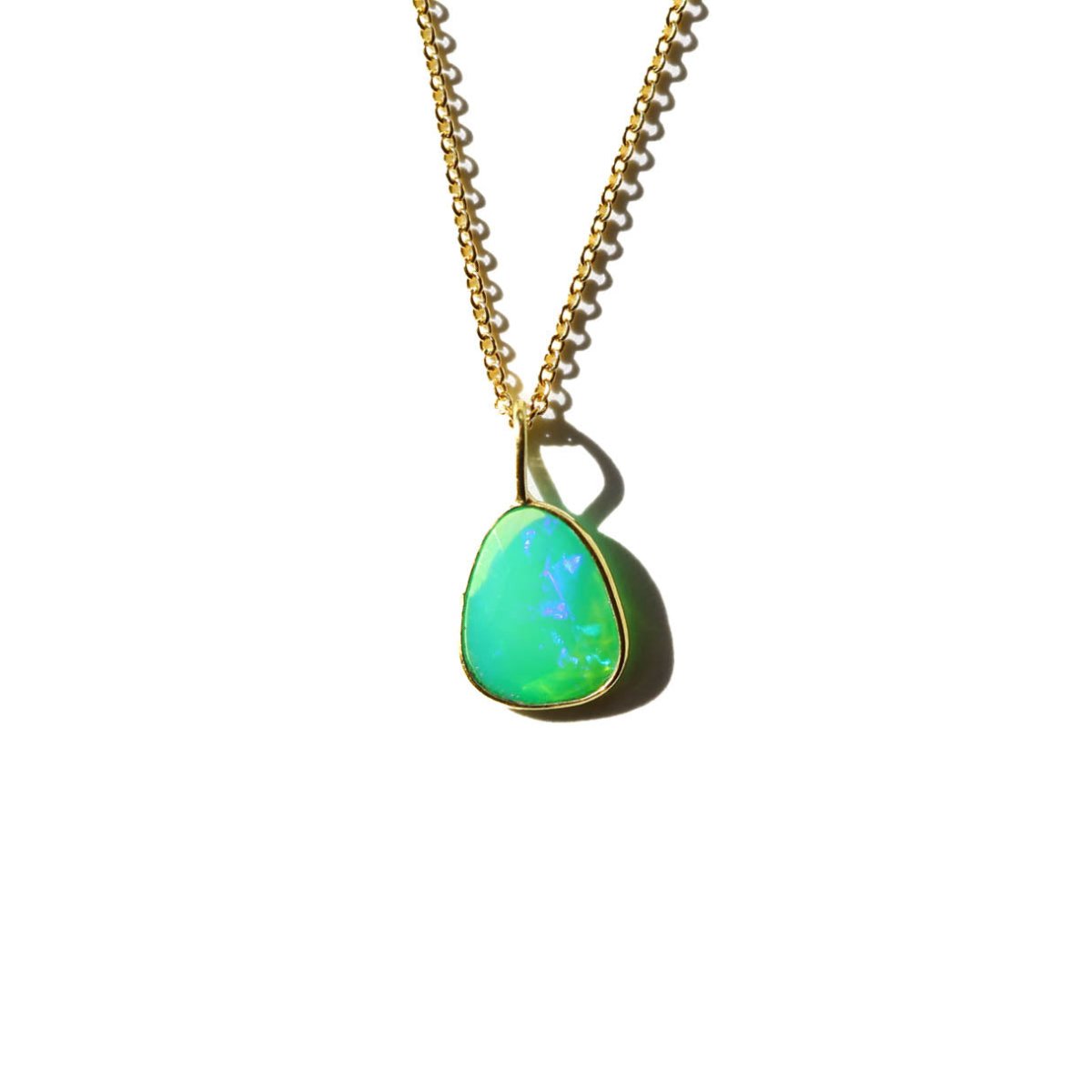 Green Opal Rose Cut Necklace - Willow & Luna