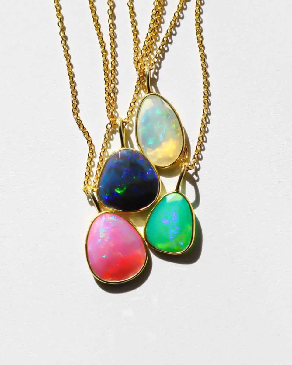 Green Opal Rose Cut Necklace - Willow & Luna