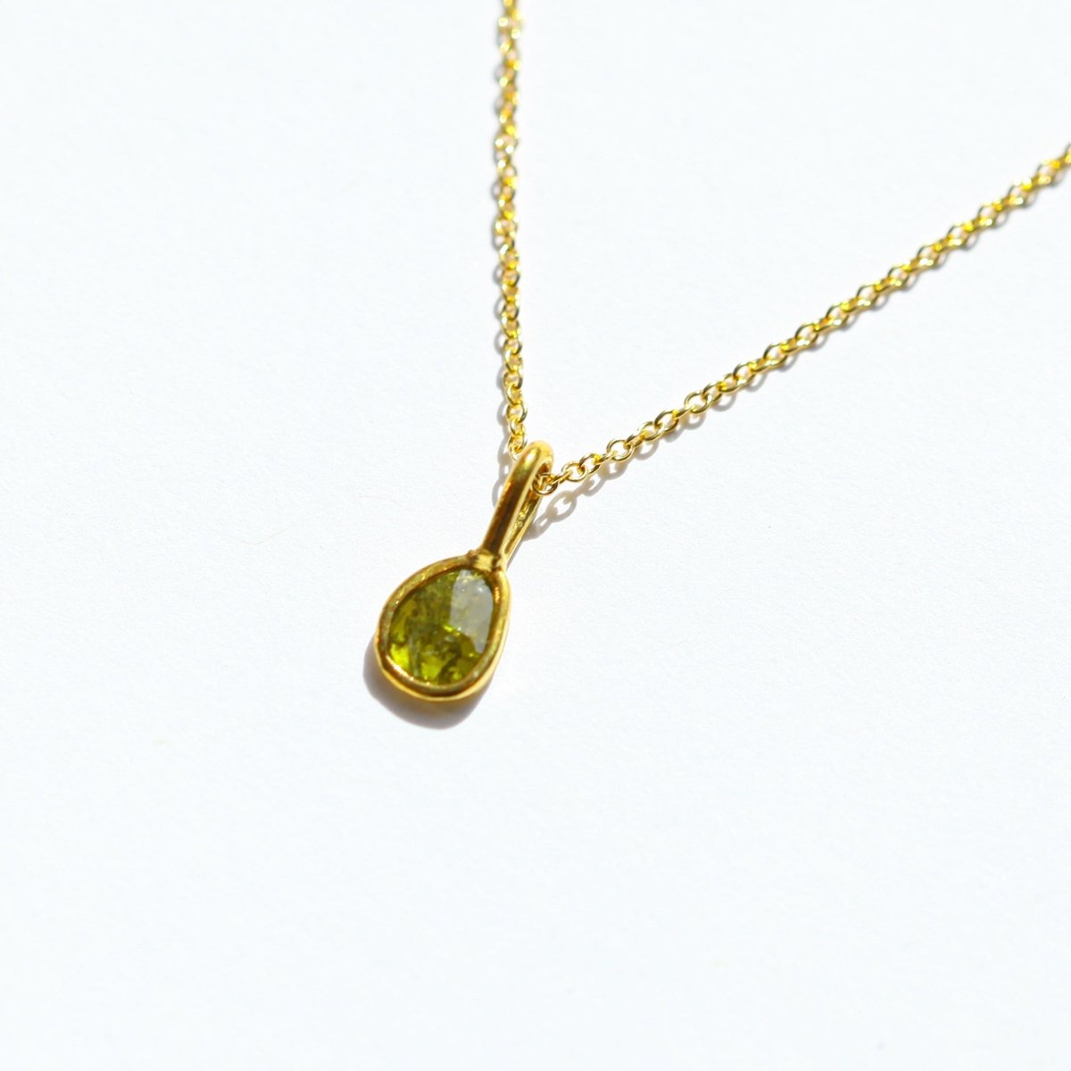 Green Rose Cut Diamond Necklace - Willow & Luna