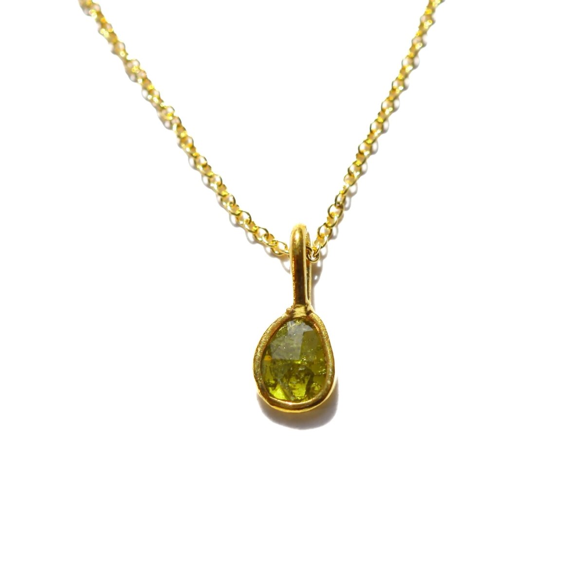 Green Rose Cut Diamond Necklace - Willow & Luna