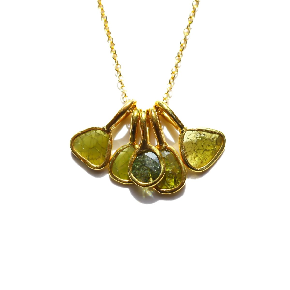 Green Rose Cut Diamond Necklace - Willow & Luna