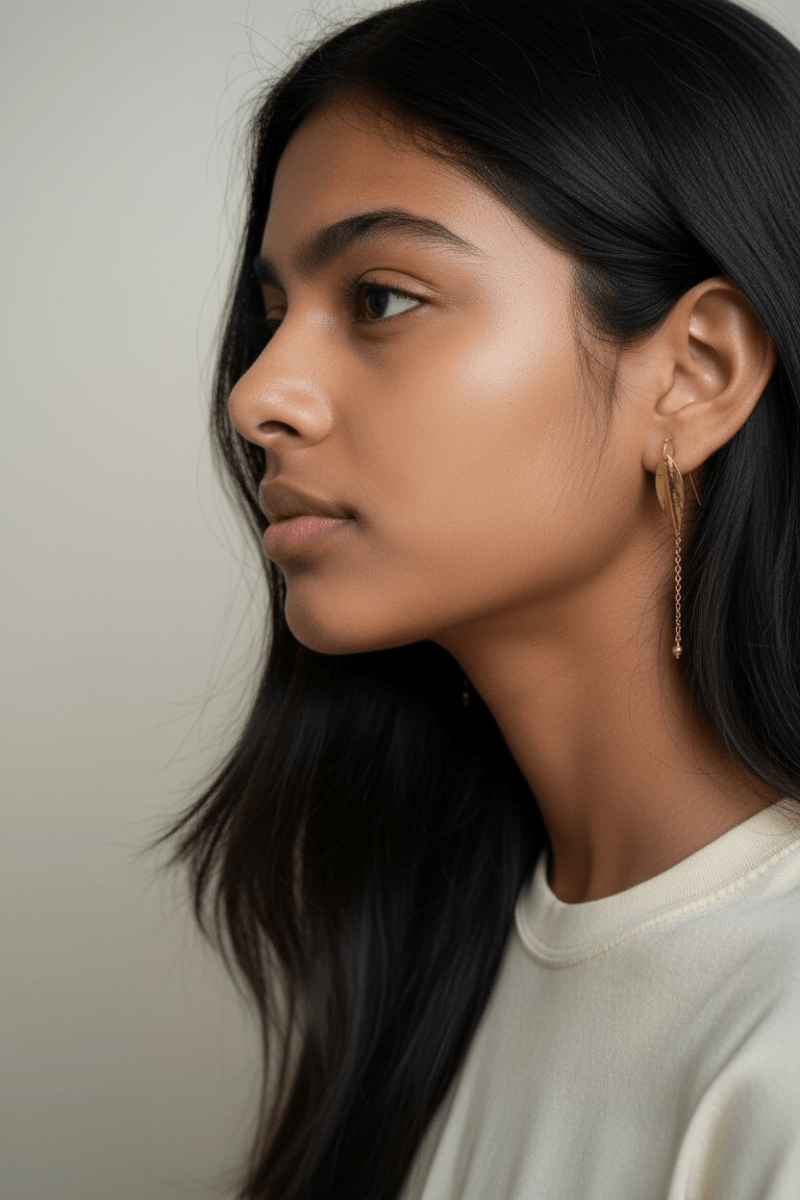 Hammered Leaf Earrings - Willow & Luna