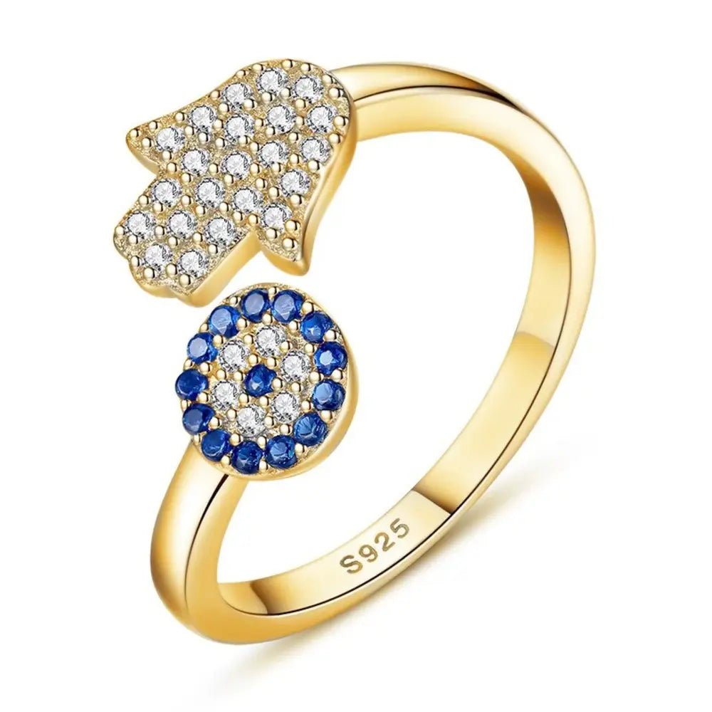 Hamsa - Evil Eye Ring - Willow & Luna