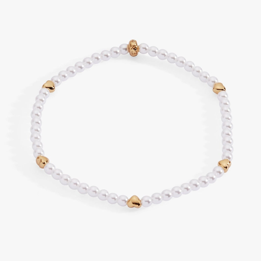 Heart and Pearl Stretch Bracelet - Willow & Luna