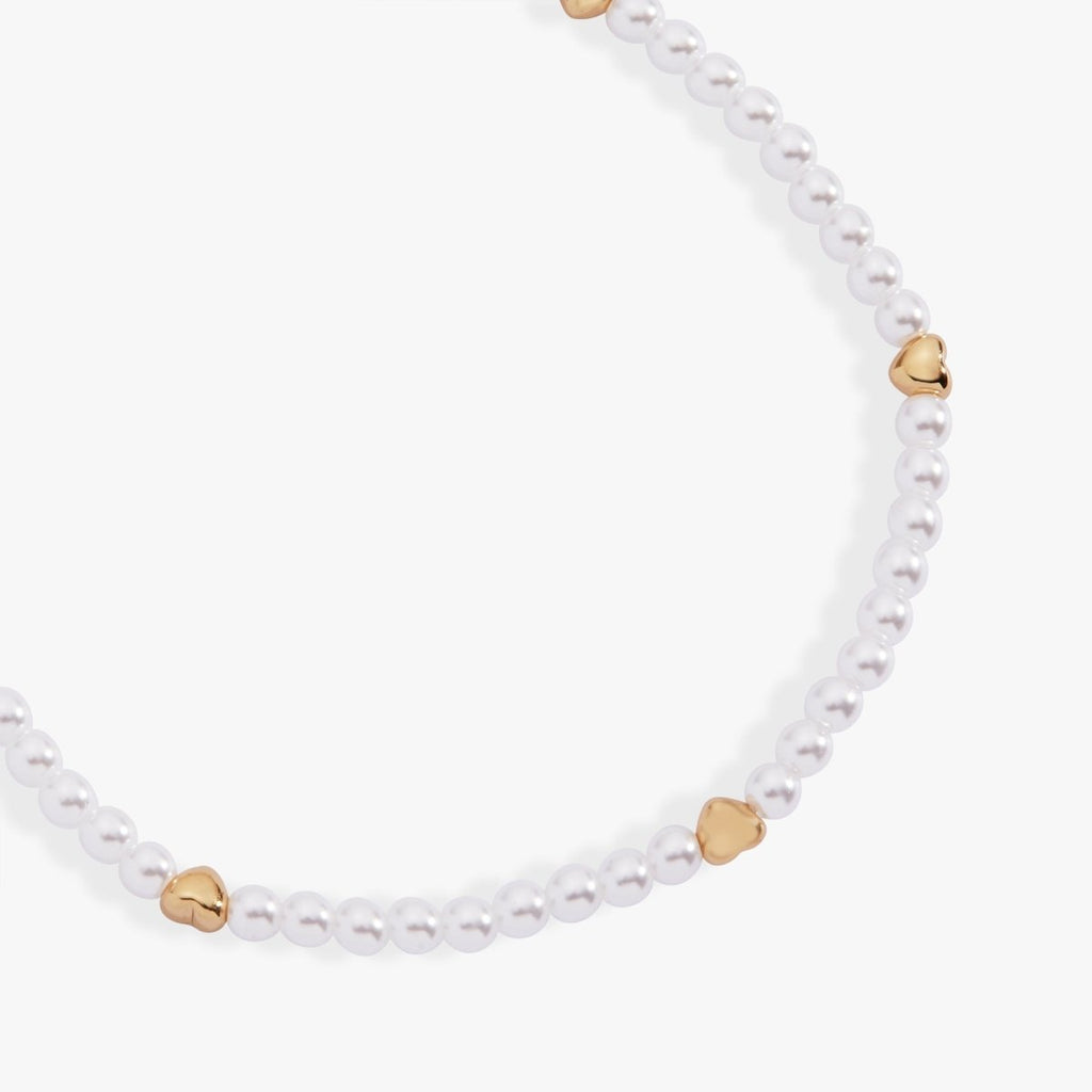 Heart and Pearl Stretch Bracelet - Willow & Luna