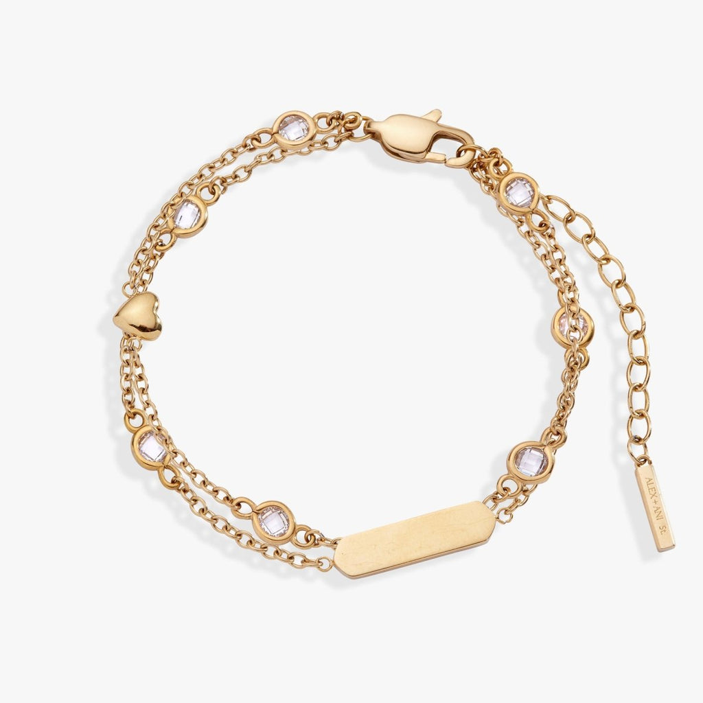 Heart Chain Double Strand Bracelet - Willow & Luna