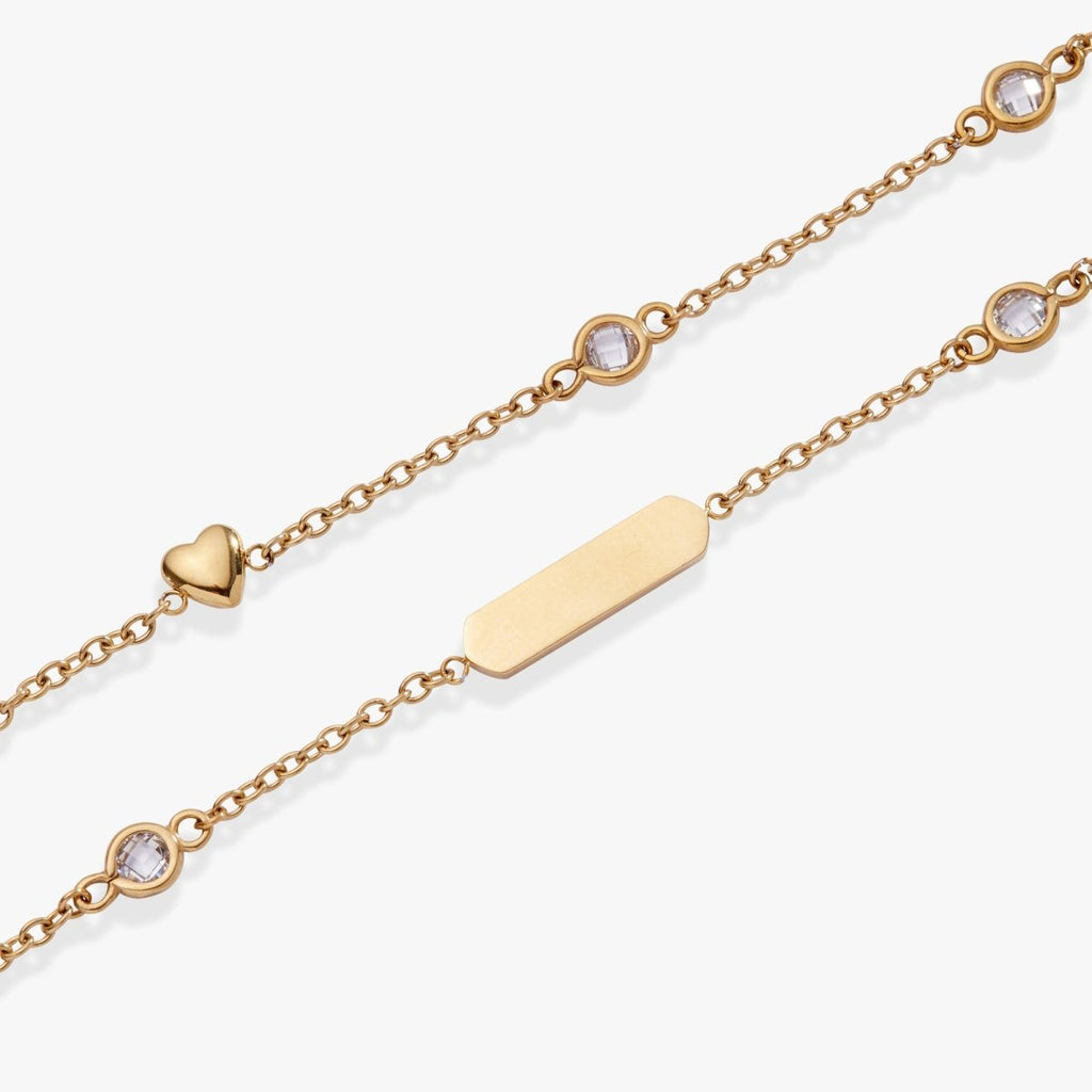 Heart Chain Double Strand Bracelet - Willow & Luna