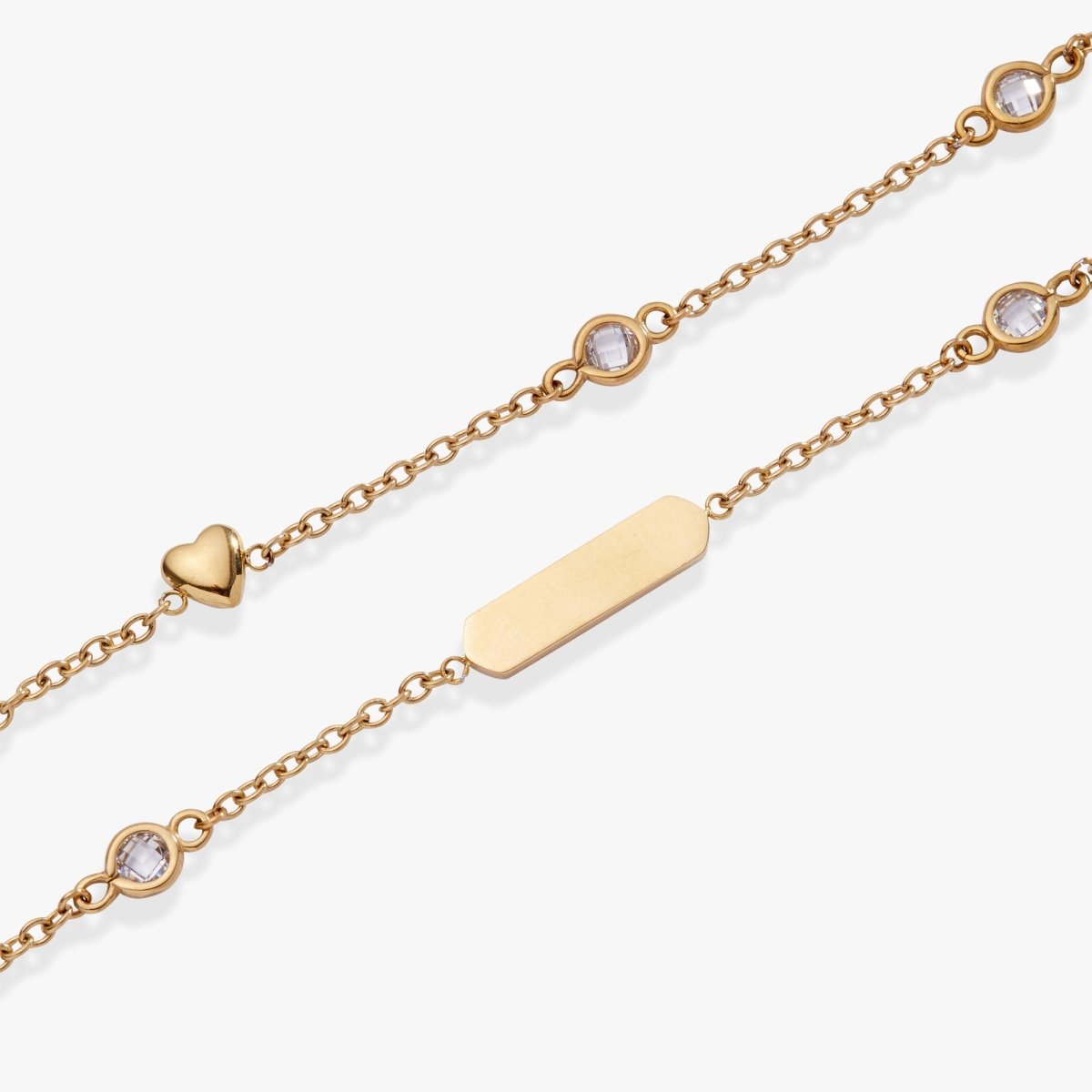 Heart Chain Double Strand Bracelet - Willow & Luna