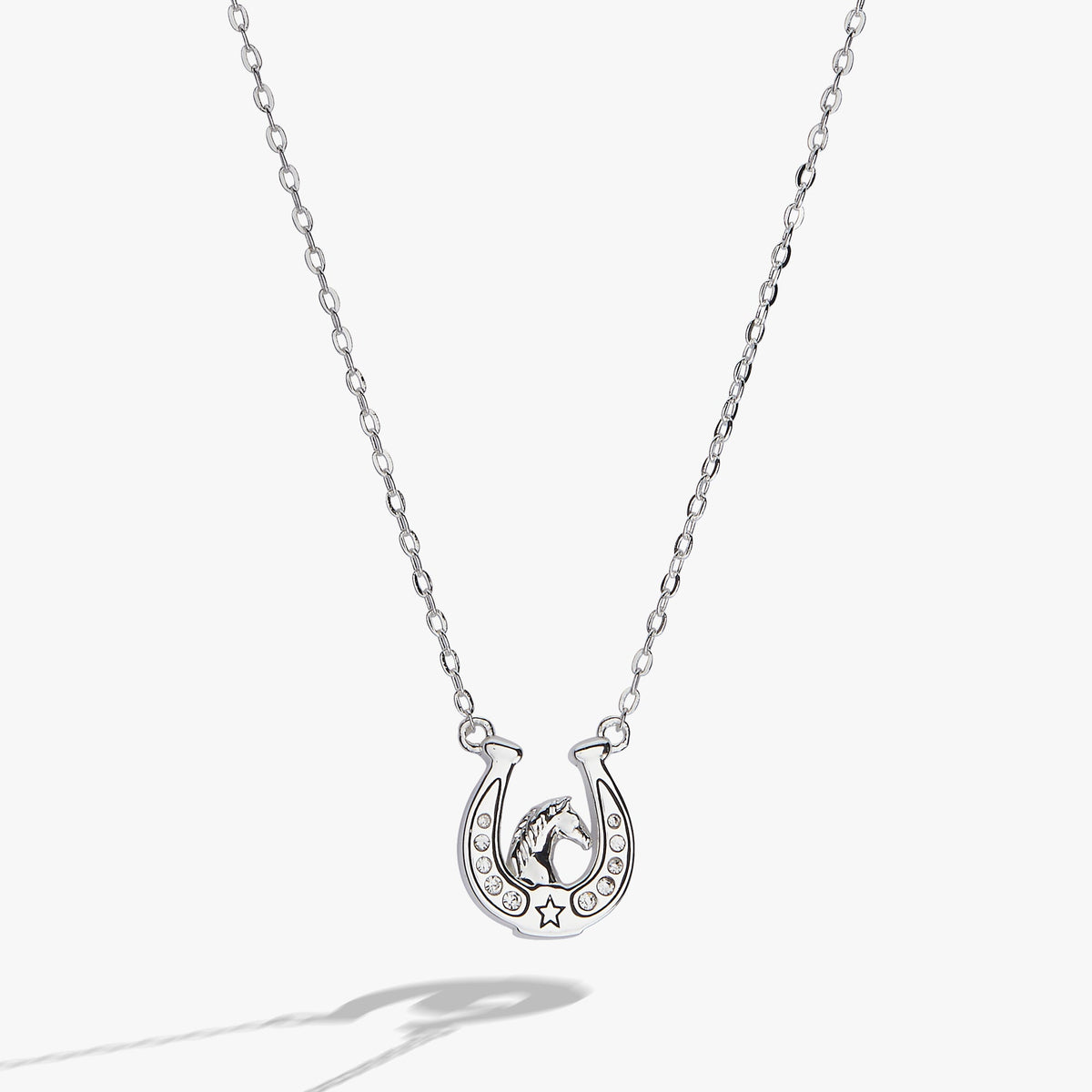 'Horse Girl At Heart' Horseshoe Necklace