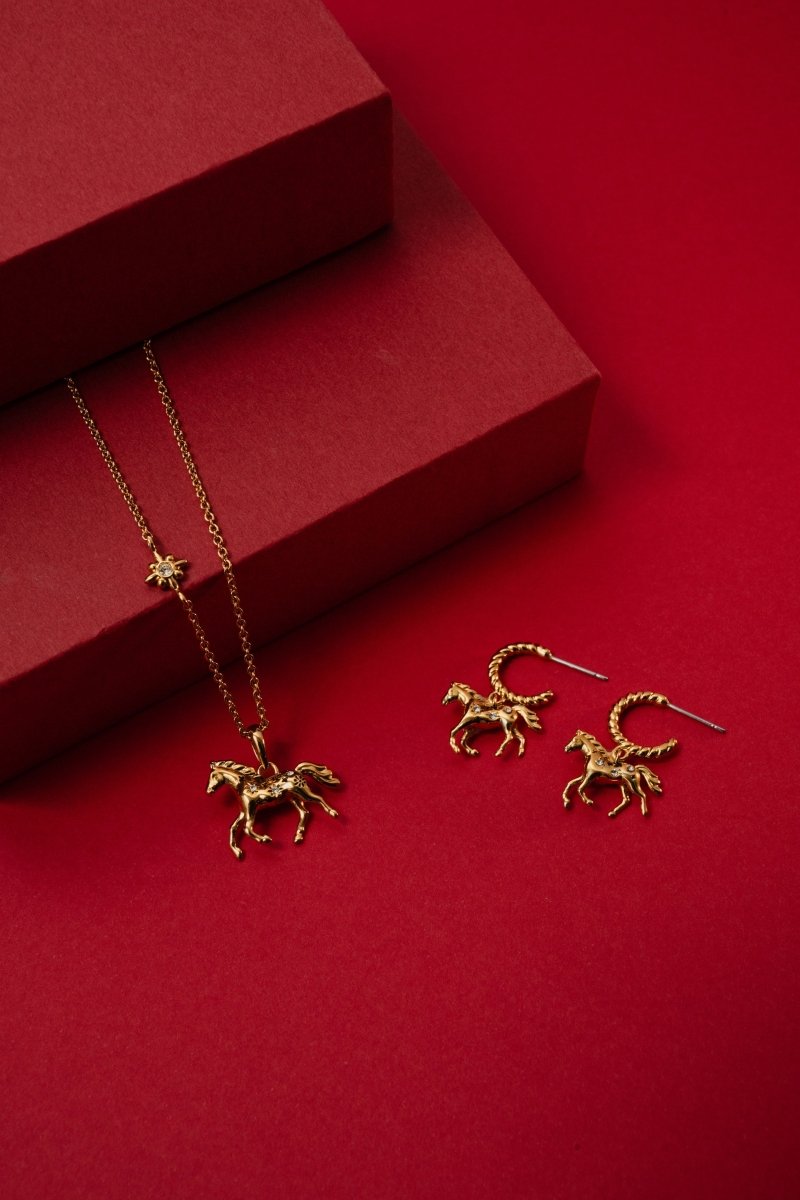 Horse Huggie Hoop Earrings - Willow & Luna