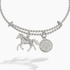 Horse Rope Textured Charm Bangle - Willow & Luna