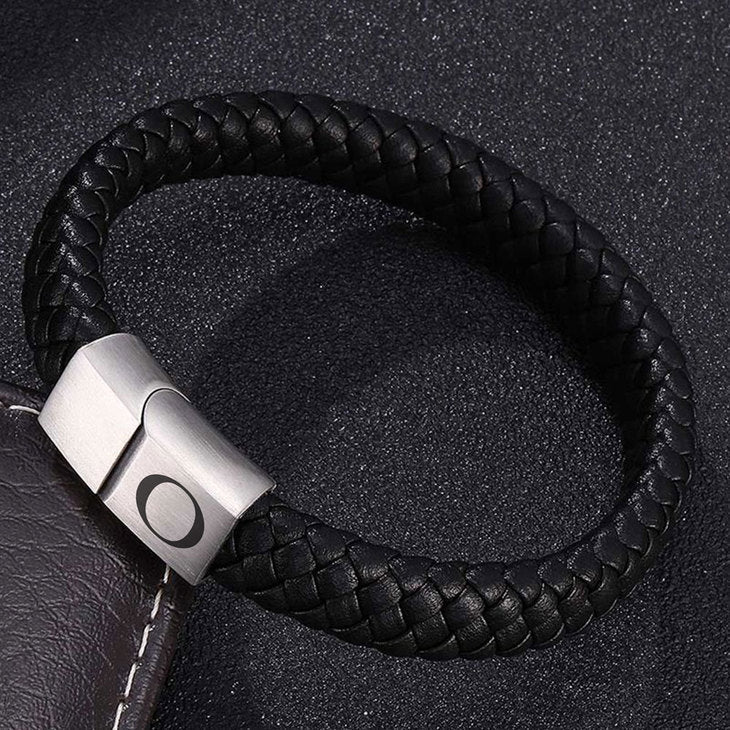 Initial Men's Black Bracelet - Willow & Luna