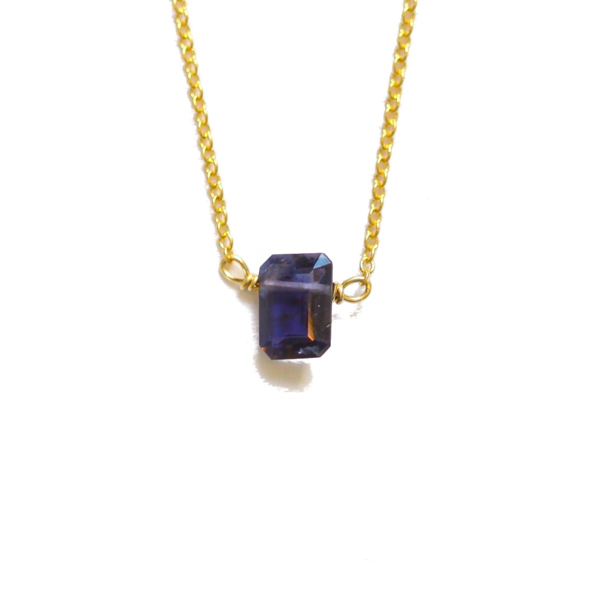 Iolite Emerald Cut Necklace - Willow & Luna