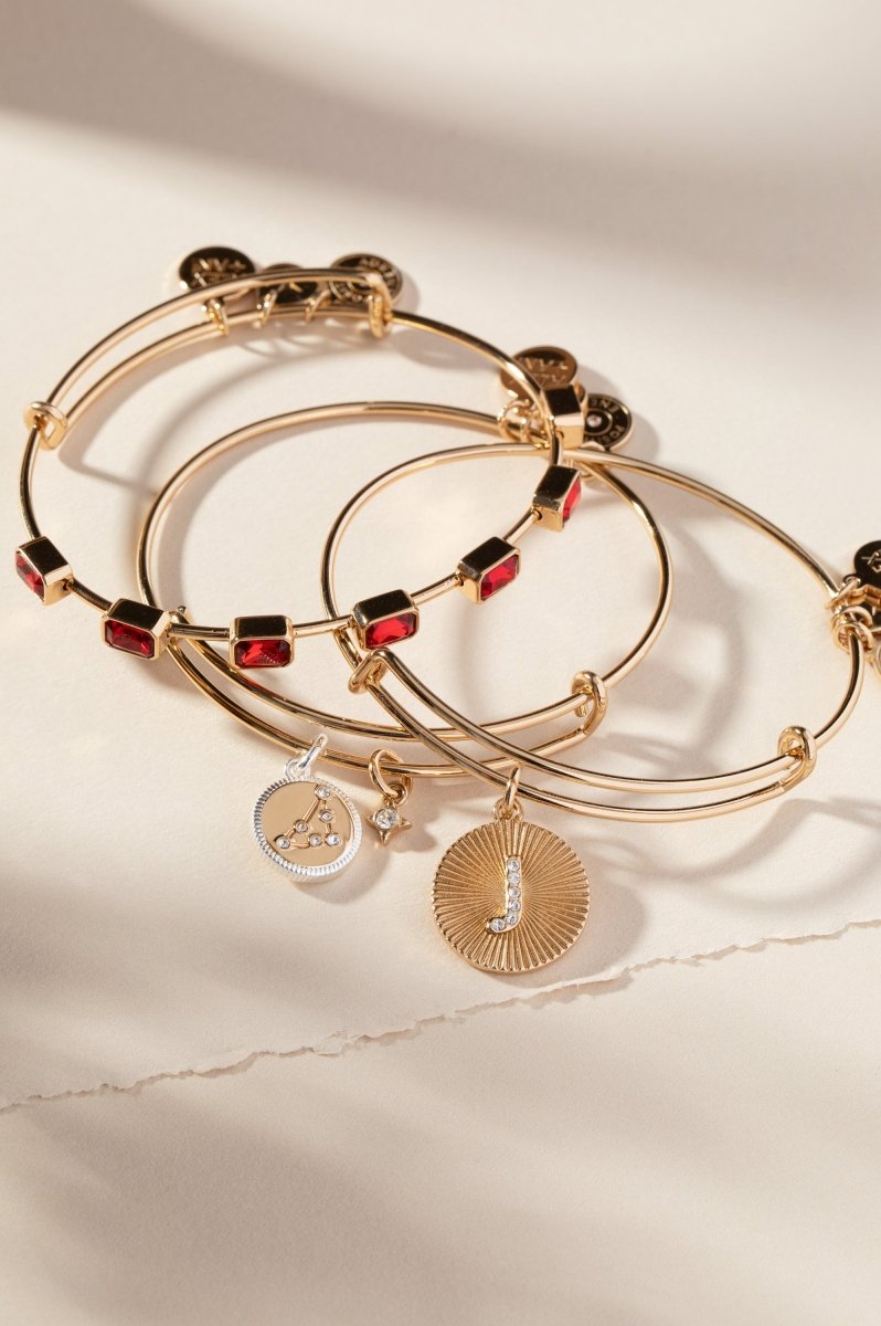 January Birthstone Emerald Cut Bangle - Willow & Luna