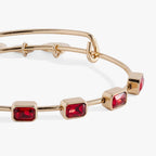 January Birthstone Emerald Cut Bangle - Willow & Luna