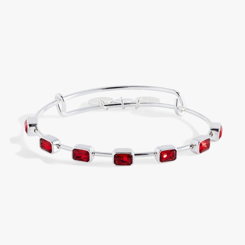January Birthstone Emerald Cut Bangle - Willow & Luna