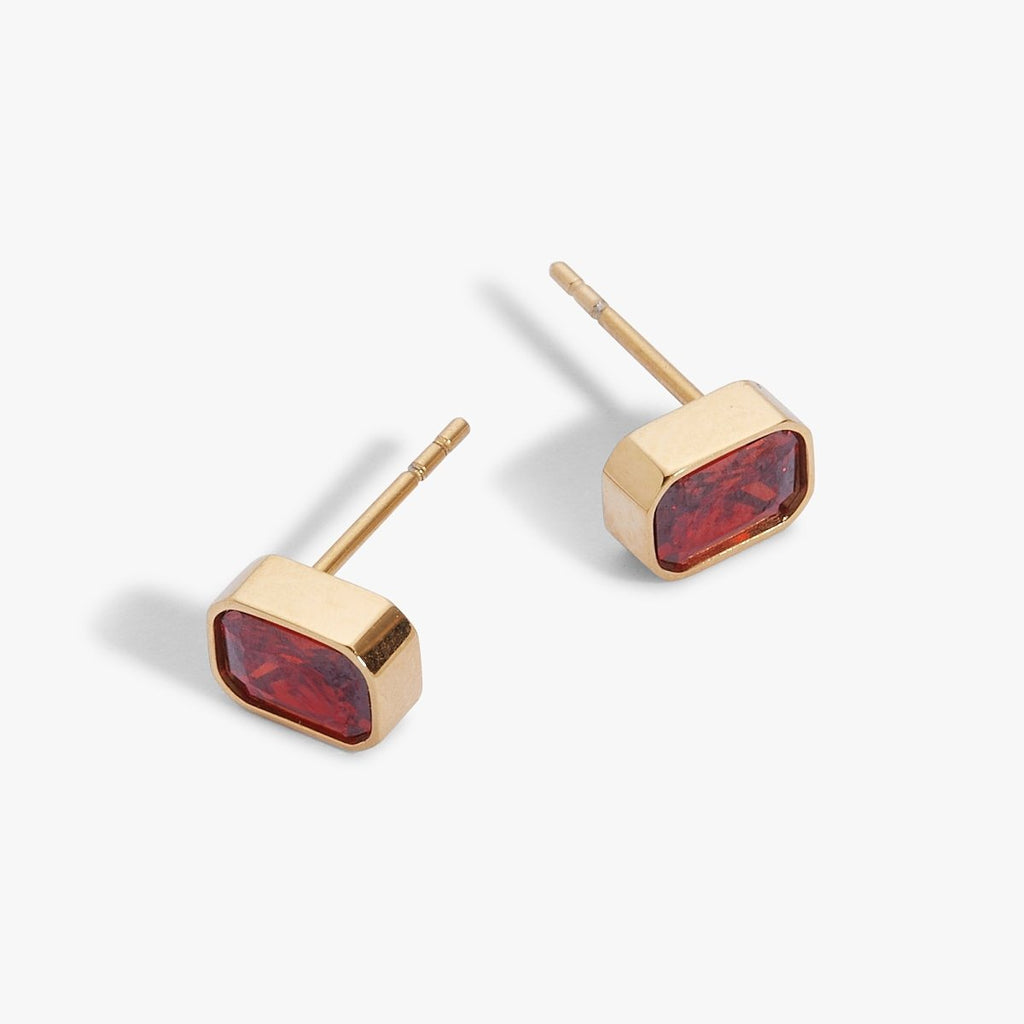January Emerald - Cut Birthstone Stud - Willow & Luna