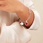 July Birthstone Charm Bangle, Ruby