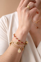 July Birthstone Emerald Cut Bangle - Willow & Luna