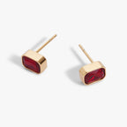 July Emerald - Cut Birthstone Stud Earrings - Willow & Luna
