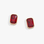 July Emerald - Cut Birthstone Stud Earrings - Willow & Luna