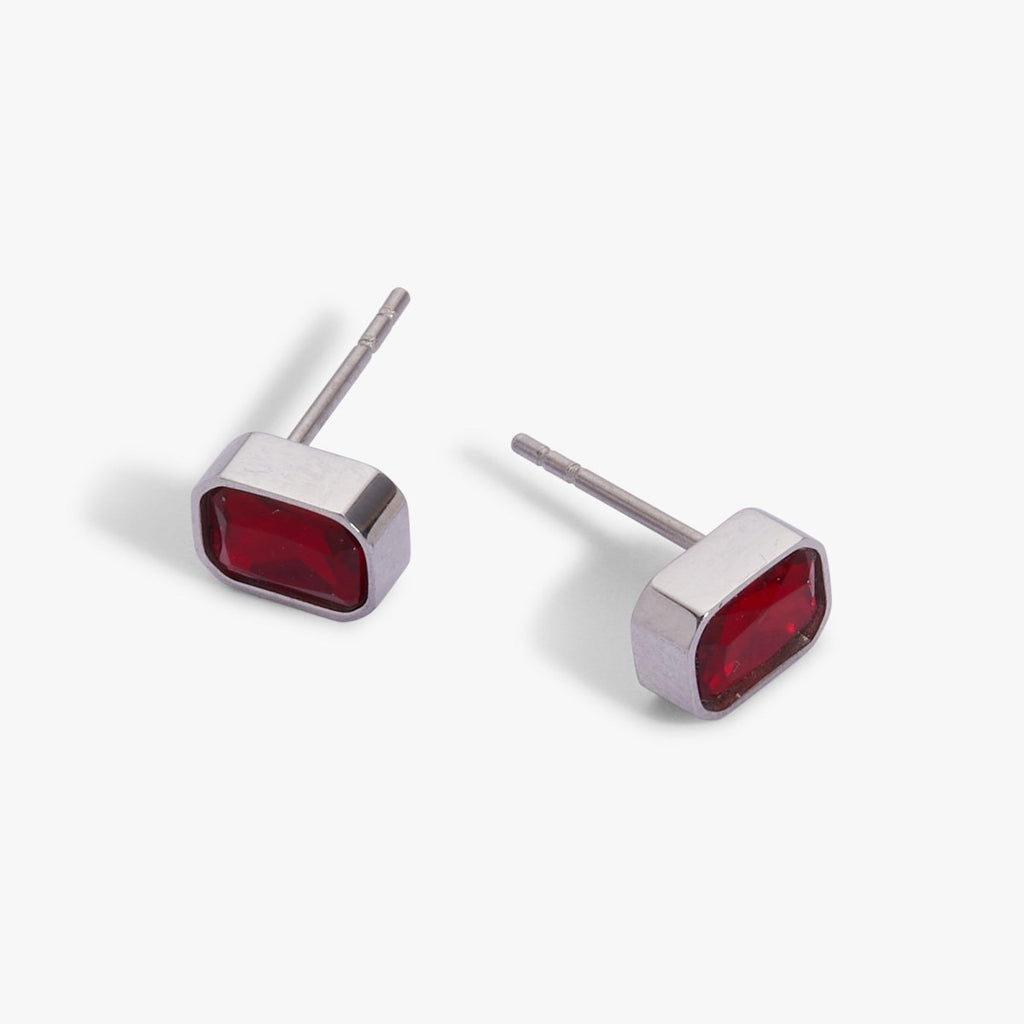 July Emerald - Cut Birthstone Stud Earrings - Willow & Luna