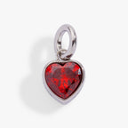 July 'Love' Heart Birthstone Charm