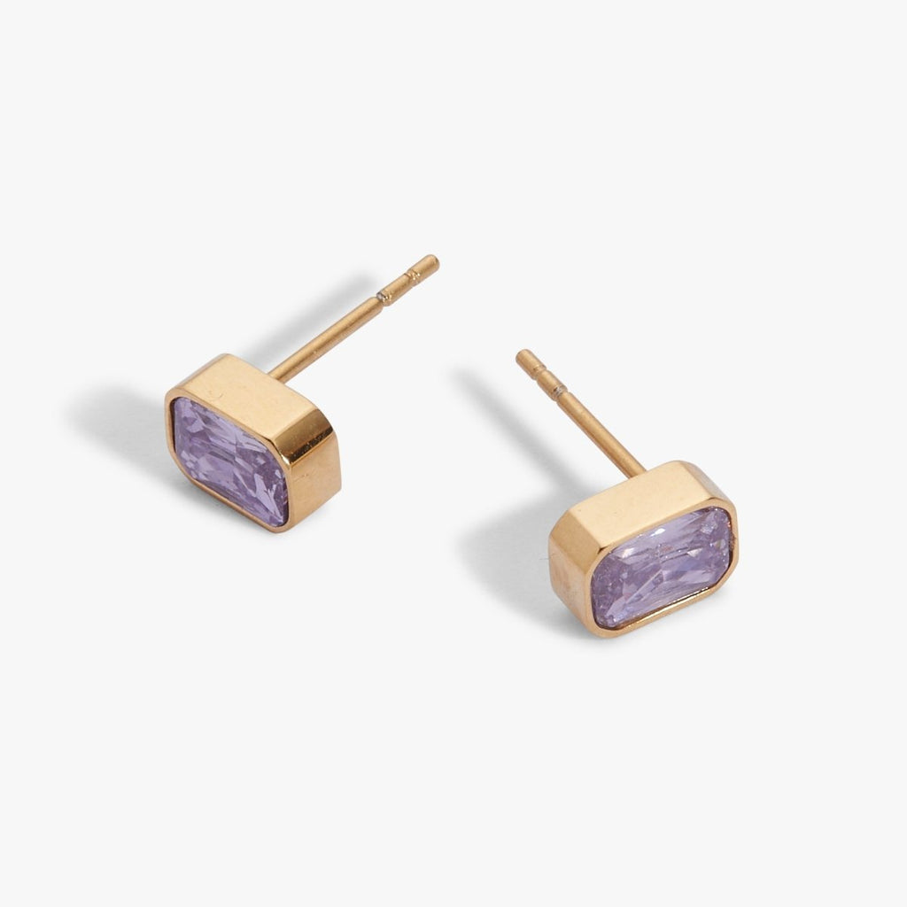 June Emerald - Cut Birthstone Stud Earrings - Willow & Luna