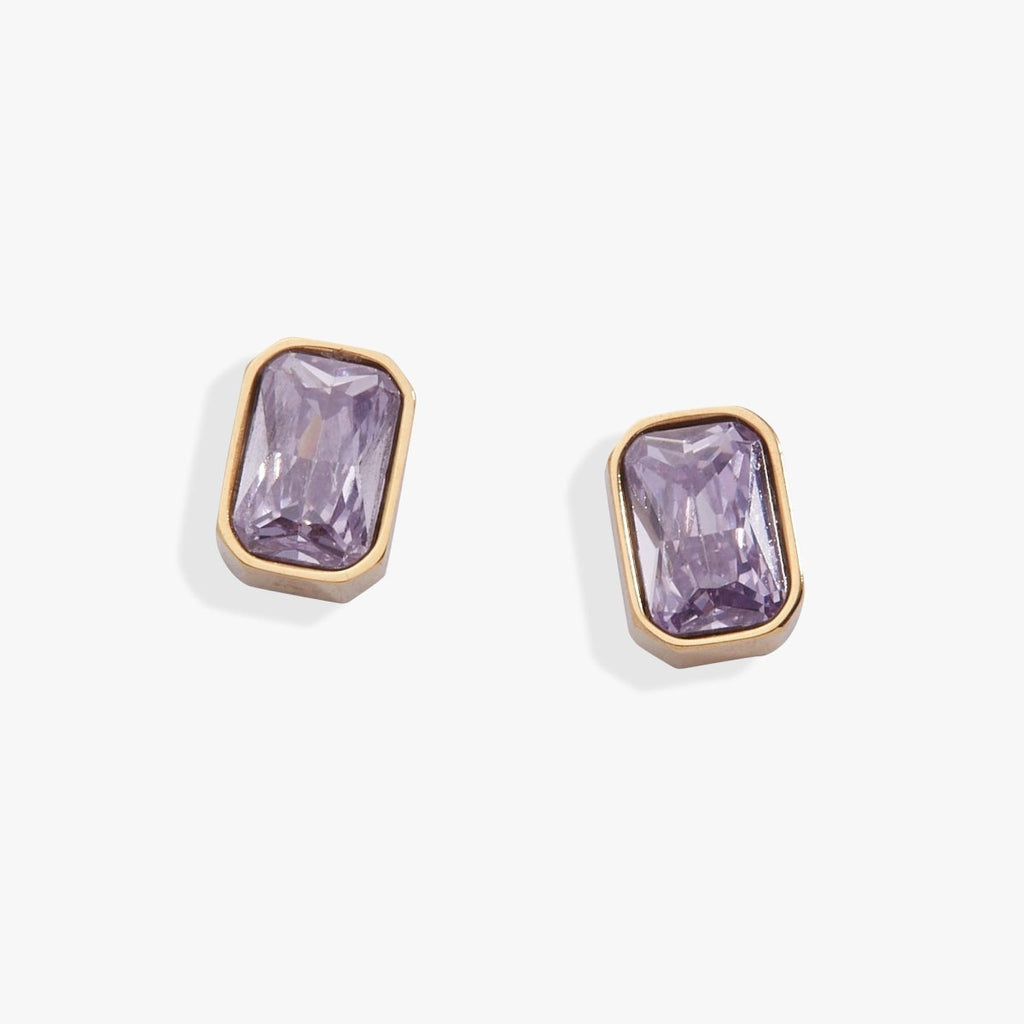 June Emerald - Cut Birthstone Stud Earrings - Willow & Luna