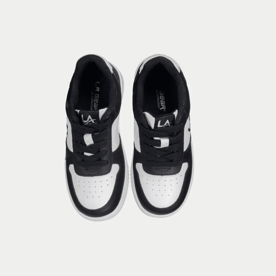 LA Gear Kids Edge Lowtop | Black x White Logo - Willow & Luna