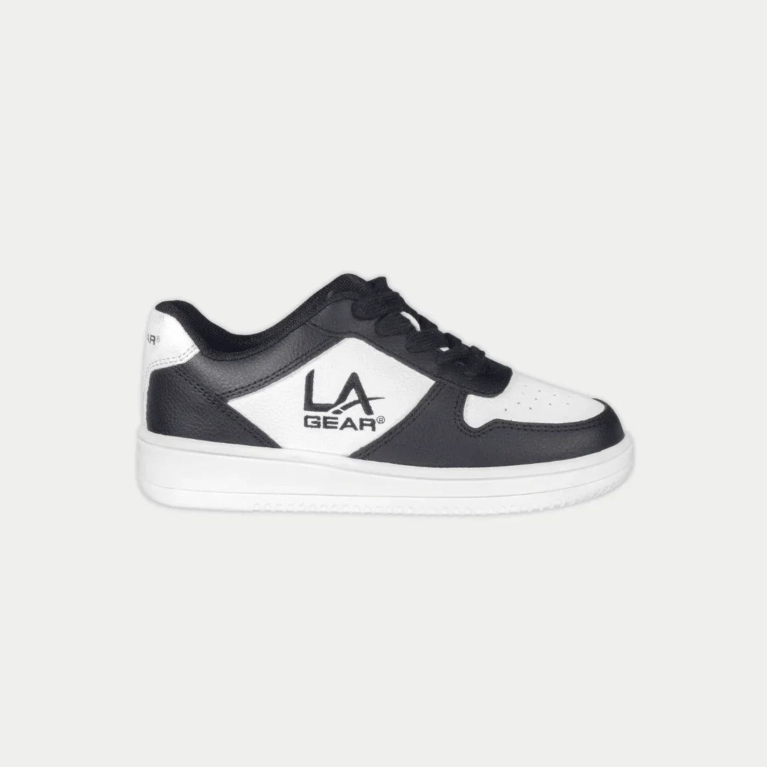 LA Gear Kids Edge Lowtop | Black x White Logo - Willow & Luna