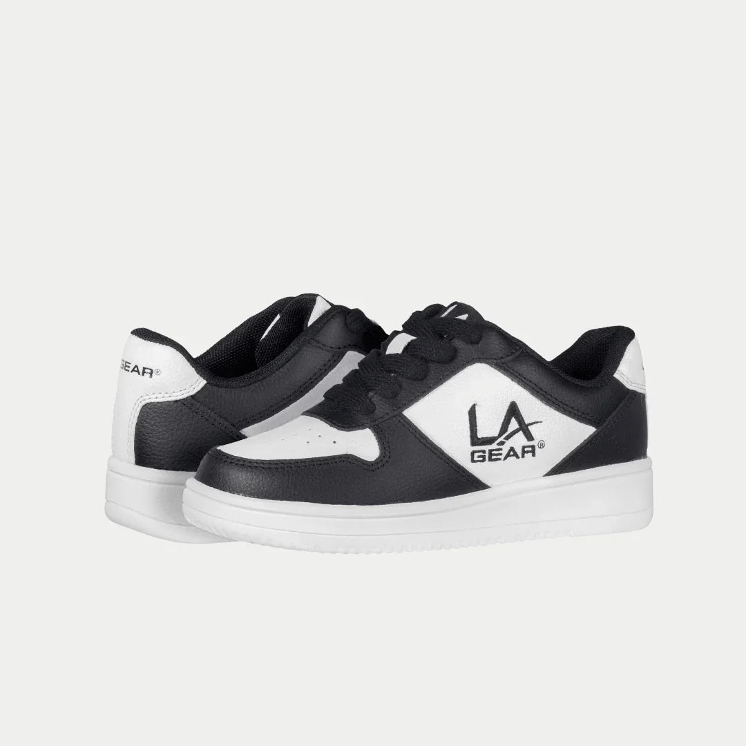 LA Gear Kids Edge Lowtop | Black x White Logo - Willow & Luna
