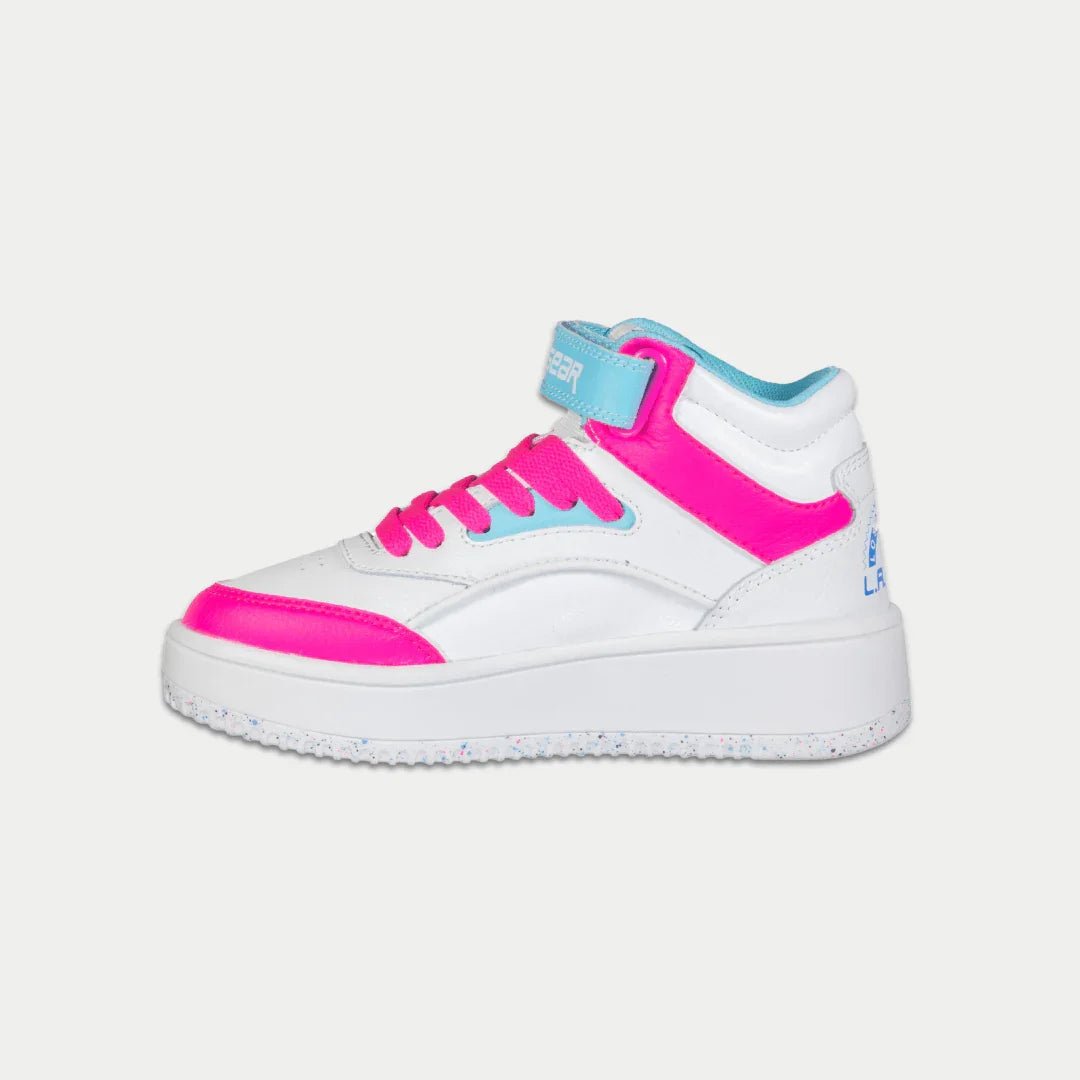 LA Gear Kids Flame Hightop | White x Pink x Blue - Willow & Luna