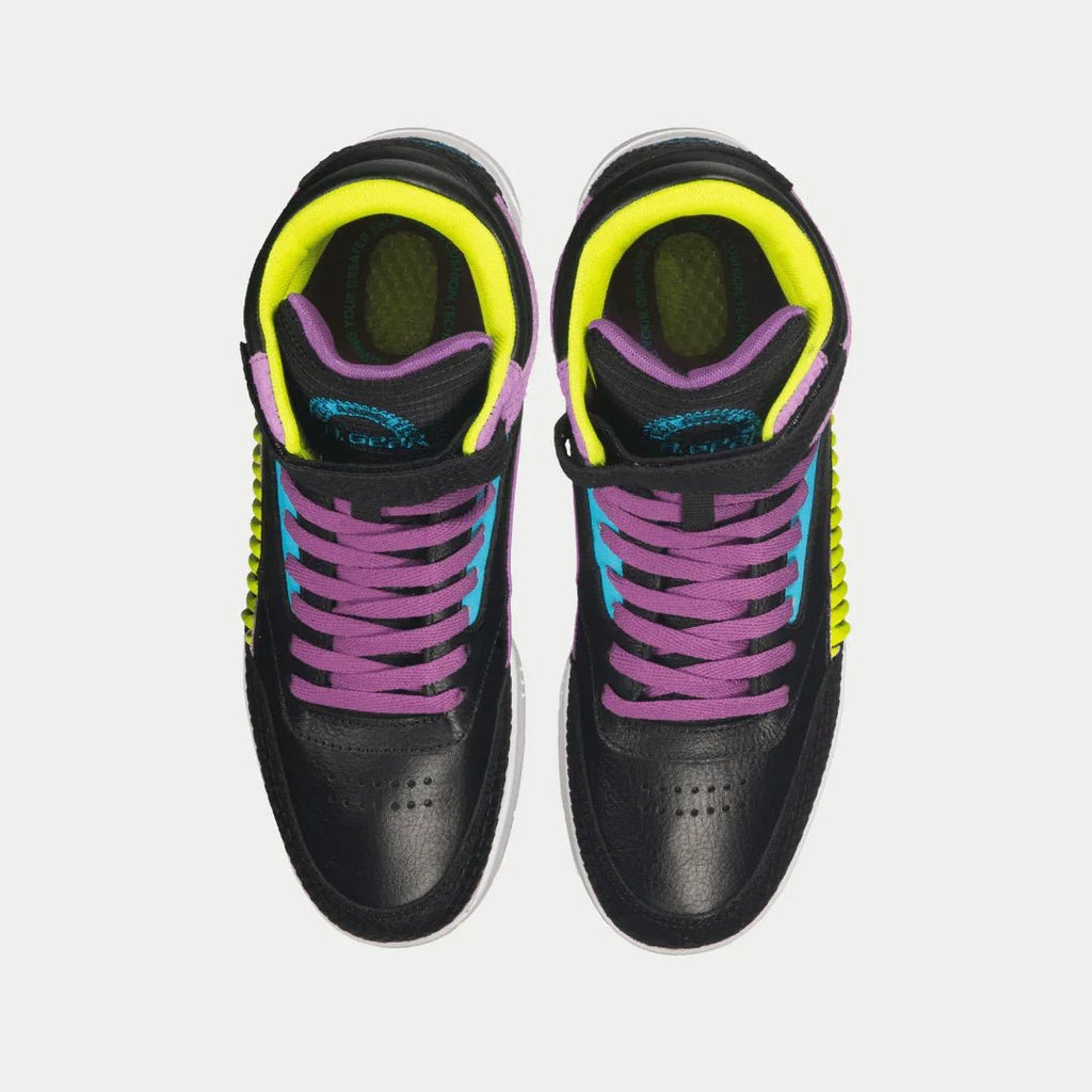LA Gear Women's Flame Hightop | Black x Purple x Turquoise - Willow & Luna