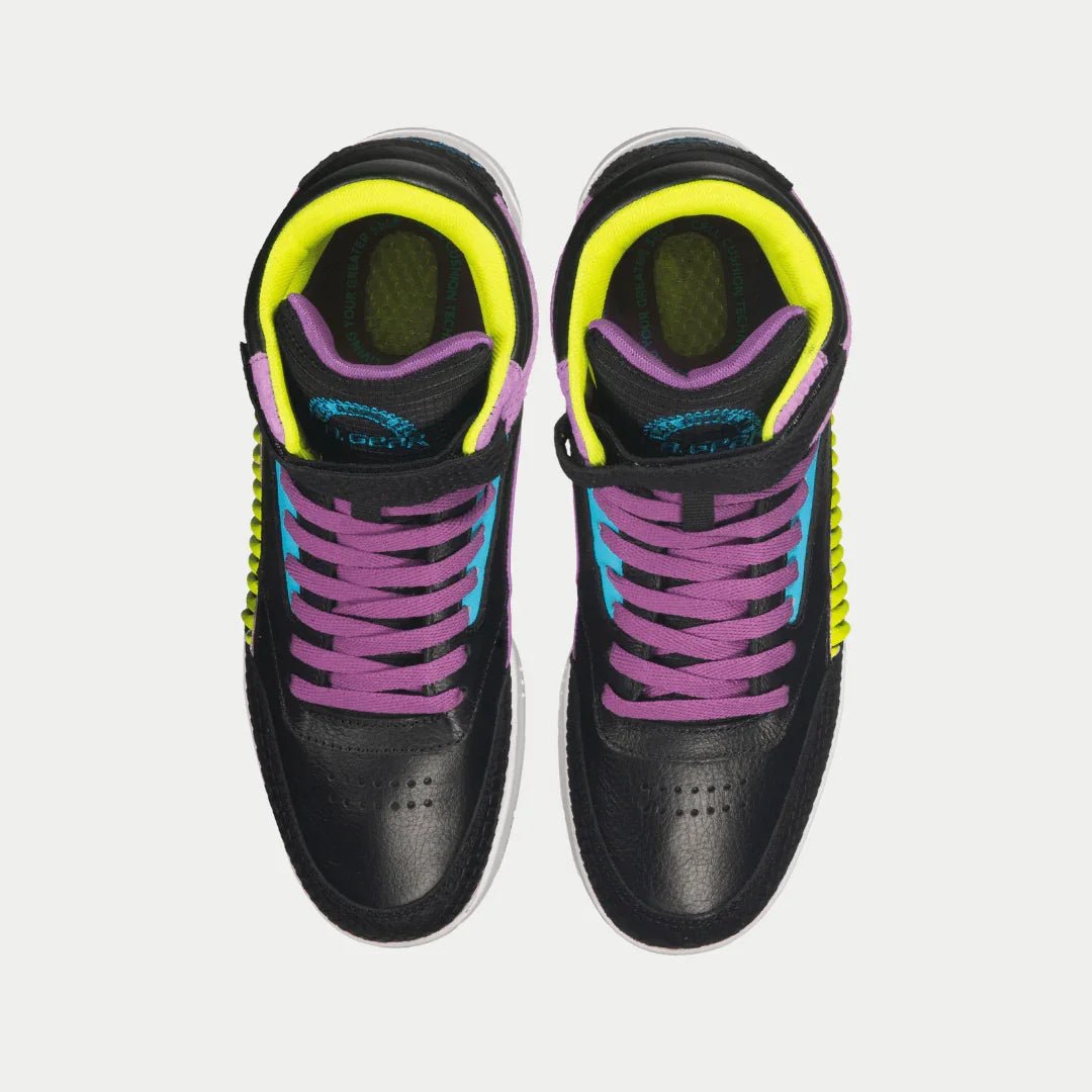 LA Gear Women's Flame Hightop | Black x Purple x Turquoise - Willow & Luna
