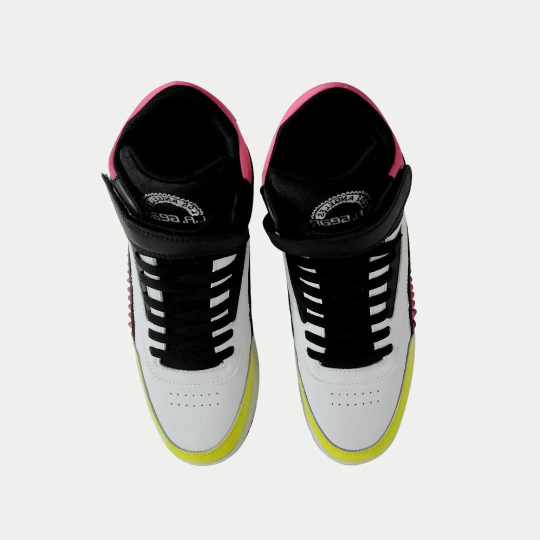 LA Gear Women's Flame Retro Hightop | Black x Pink x Lime - Willow & Luna