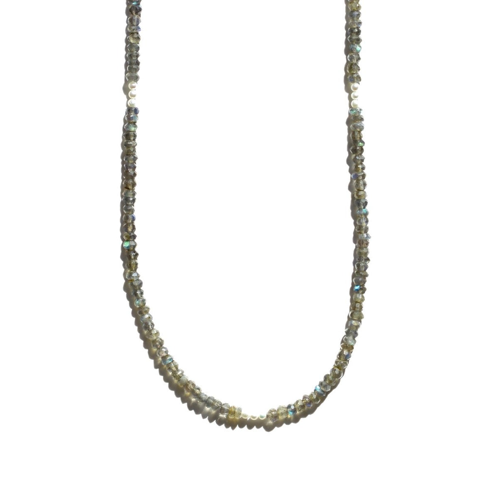 Labradorite and Pearl Beaded Necklace - Willow & Luna